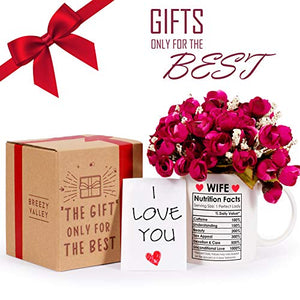 Valentines Day Gifts for Wife from Husband, Happy Anniversary Gifts for Her, Wife Birthday Gifts Ideas, Mothers Day Gifts for Wife, Best Wife Ever Gifts, Romantic Wife Christmas Gifts Coffee Mug 11oz