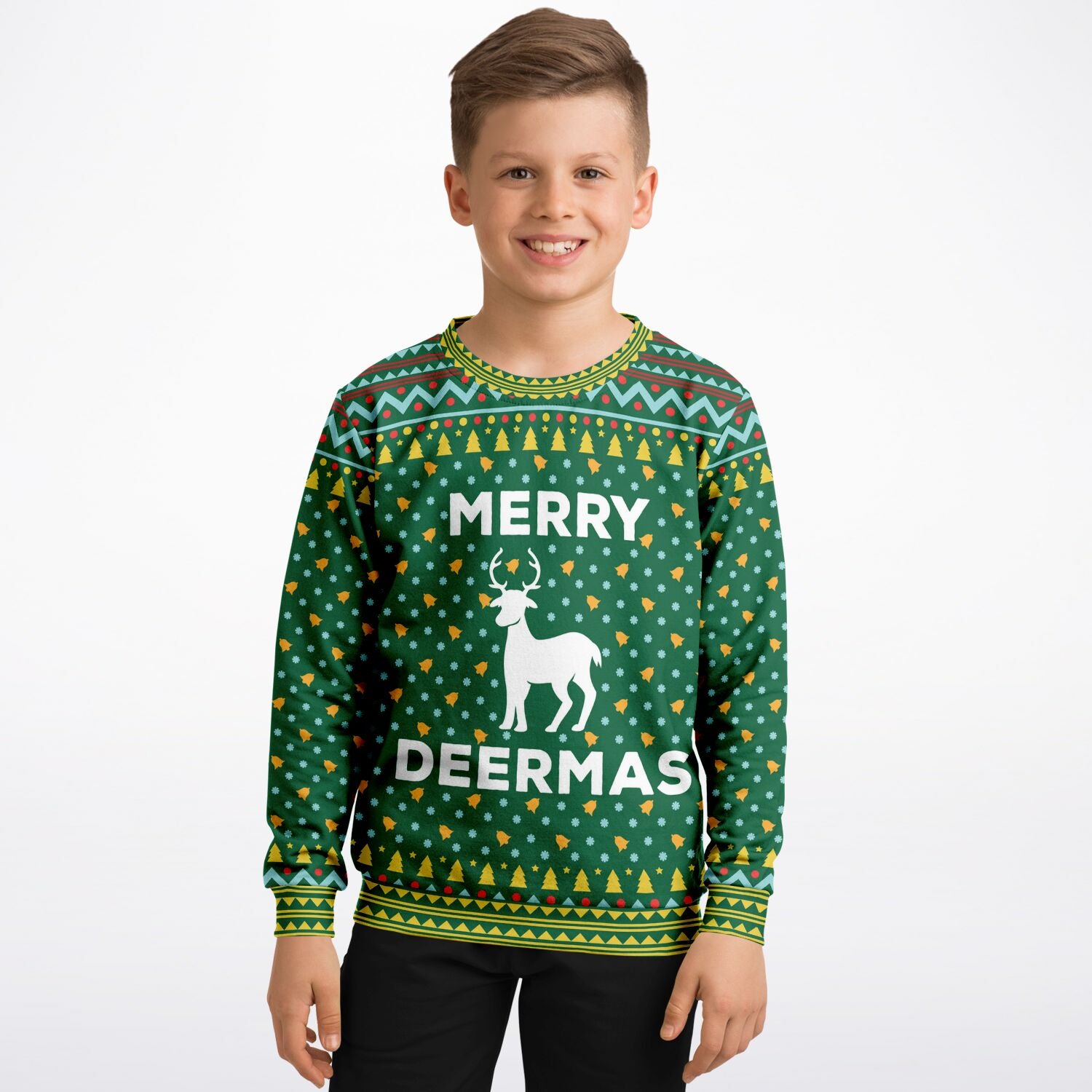 Ugly Holiday Sweater-Merry DeerMas-Humorous-Kids/Youth