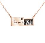 Personalized Custom Photo & Engraved Lettering-Pull-Out Envelope Necklace