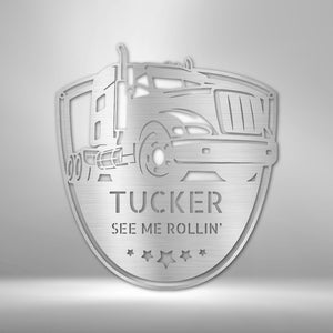 Trucker Monogram-Humorous Holiday Gift for the Trucker in Your Life