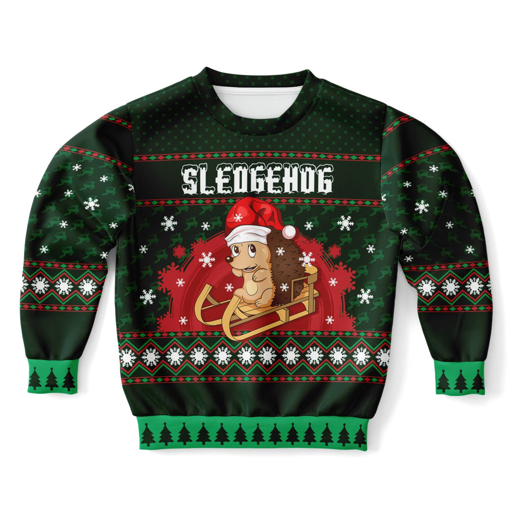 Ugly Holiday Sweater-Sledgehog-Kids/Youth