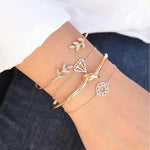 4PCS/Set Bohemian Stone beads chains bracelets Set For Women
