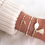 5 PCS/Set-Bohemian Style Bracelets & Bangles Set For Women