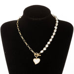 Vintage Pearl Lock Inspired Chain Necklace