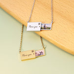 Personalized Custom Photo & Engraved Lettering-Pull-Out Envelope Necklace