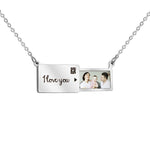 Personalized Custom Photo & Engraved Lettering-Pull-Out Envelope Necklace