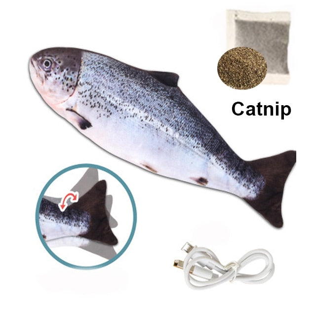 Cat Toy Fish USB Electric Charging Simulation Fish Catnip Cat Pet Chew Bite Interactive Cat Toys Dropshiping Floppy Wagging Fish