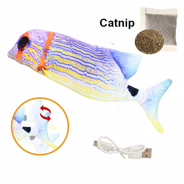 Cat Toy Fish USB Electric Charging Simulation Fish Catnip Cat Pet Chew Bite Interactive Cat Toys Dropshiping Floppy Wagging Fish