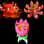 Pink Musical Lotus Flower Rotating Happy Birthday Candle. - love myself deals 
