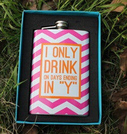 Colorful Stainless Steel Wine Flask Containing Fun Messages. - love myself deals 