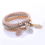 Hot Fashion 3 PCS/Set Crystal Hamsa hand Bracelet & Bangle. - love myself deals 