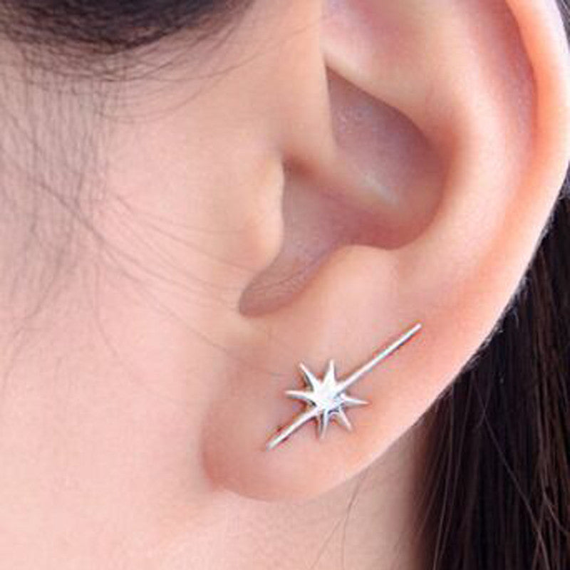 Falling Star Fashion Silver Plated Stud Earrings. - love myself deals 