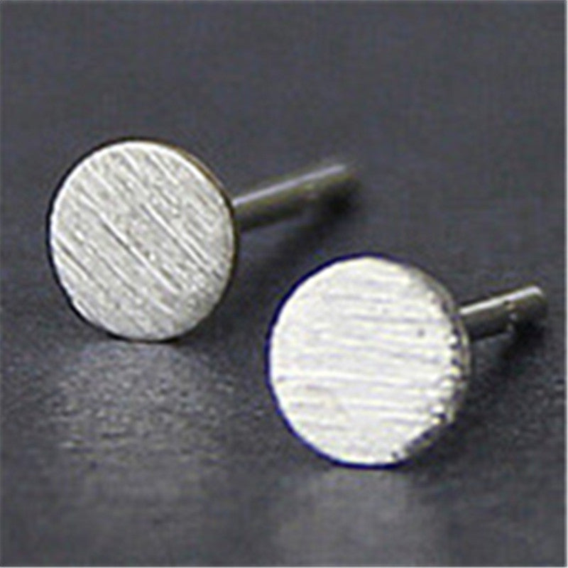Modern Round Studs Silver Plated Earrings. - love myself deals 