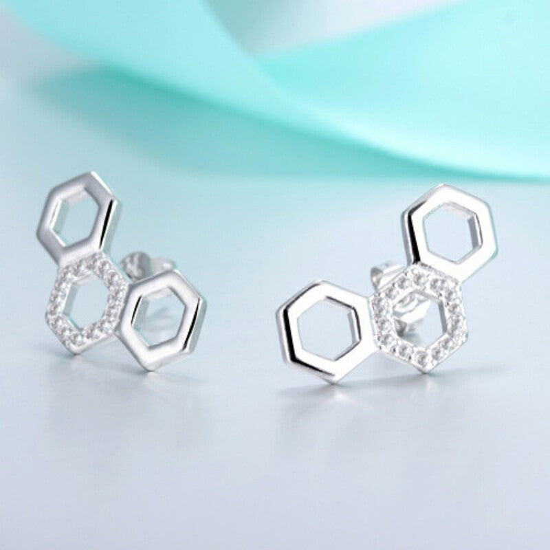 Hexagon Geometric Shape Modern Stud Earrings. - love myself deals 