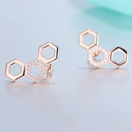 Hexagon Geometric Shape Modern Stud Earrings. - love myself deals 