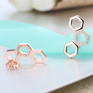 Hexagon Geometric Shape Modern Stud Earrings. - love myself deals 
