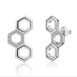 Hexagon Geometric Shape Modern Stud Earrings. - love myself deals 