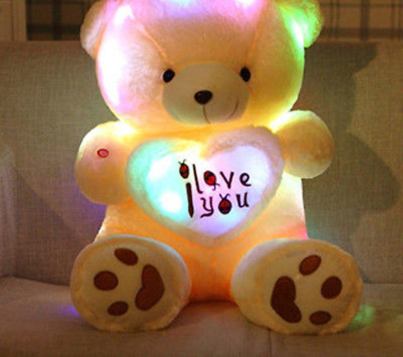 Soft LED Glowing I LOVE YOU Teddy Bear. - love myself deals 