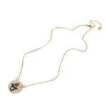 Trendy Fashion Gold Color Round Crystal Hamsa Pendant Necklace. - love myself deals 
