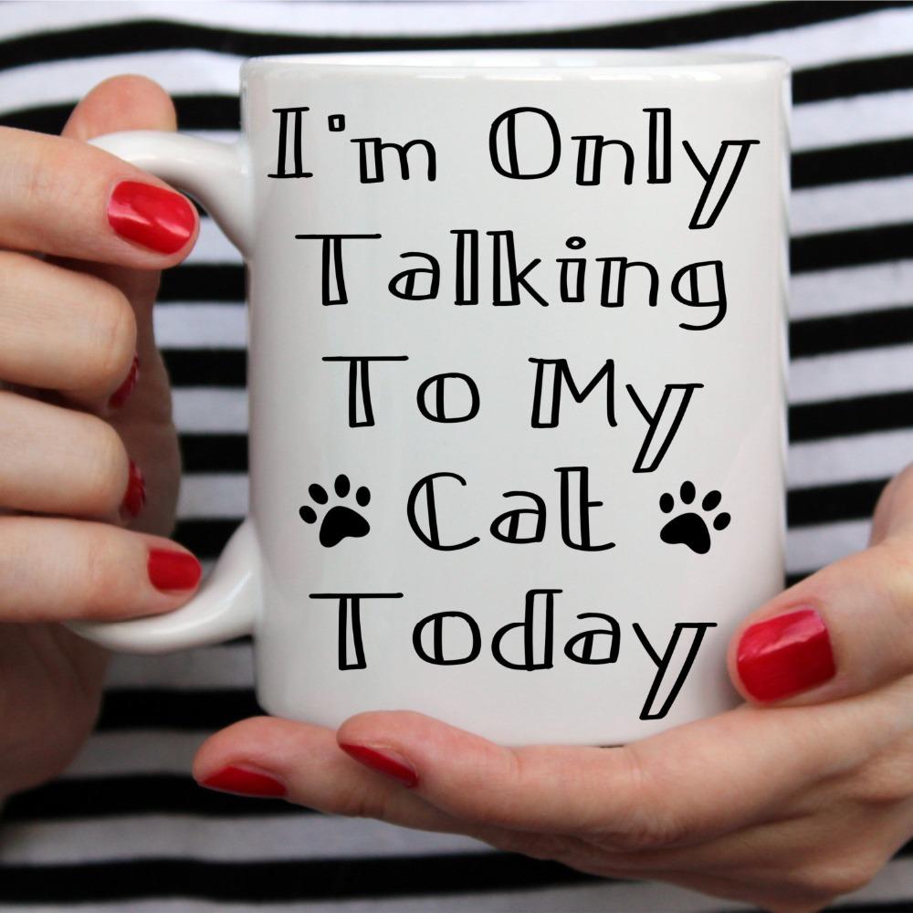 I AM ONLY TALKING TO MY CAT TODAY-MUG - love myself deals 