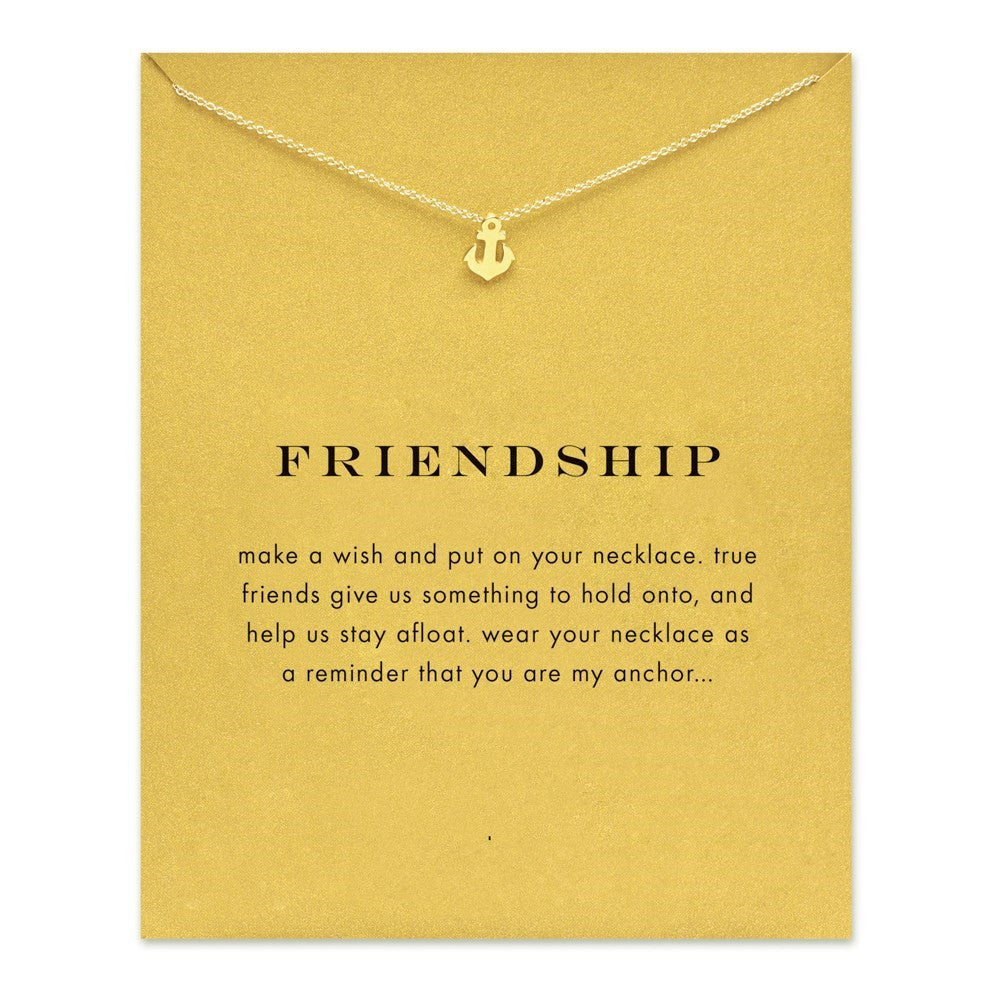 Dazzling Gold friendship Anchor Pendant necklace. - love myself deals 